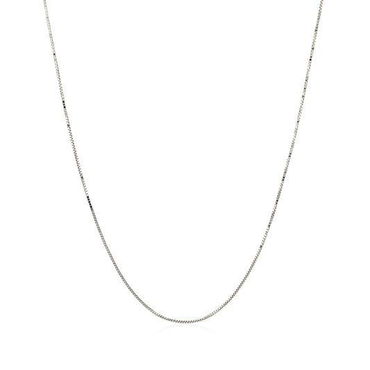 14k White Gold Classic Box Chain (0.45 mm)-1