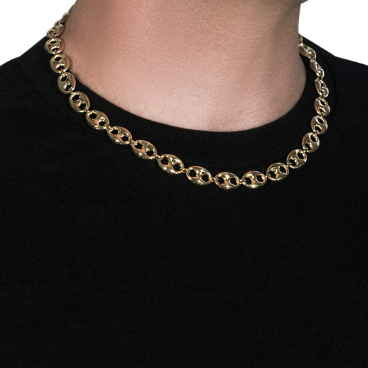 14k Yellow Gold Puffed Mariner Link Chain (11.00 mm)-1
