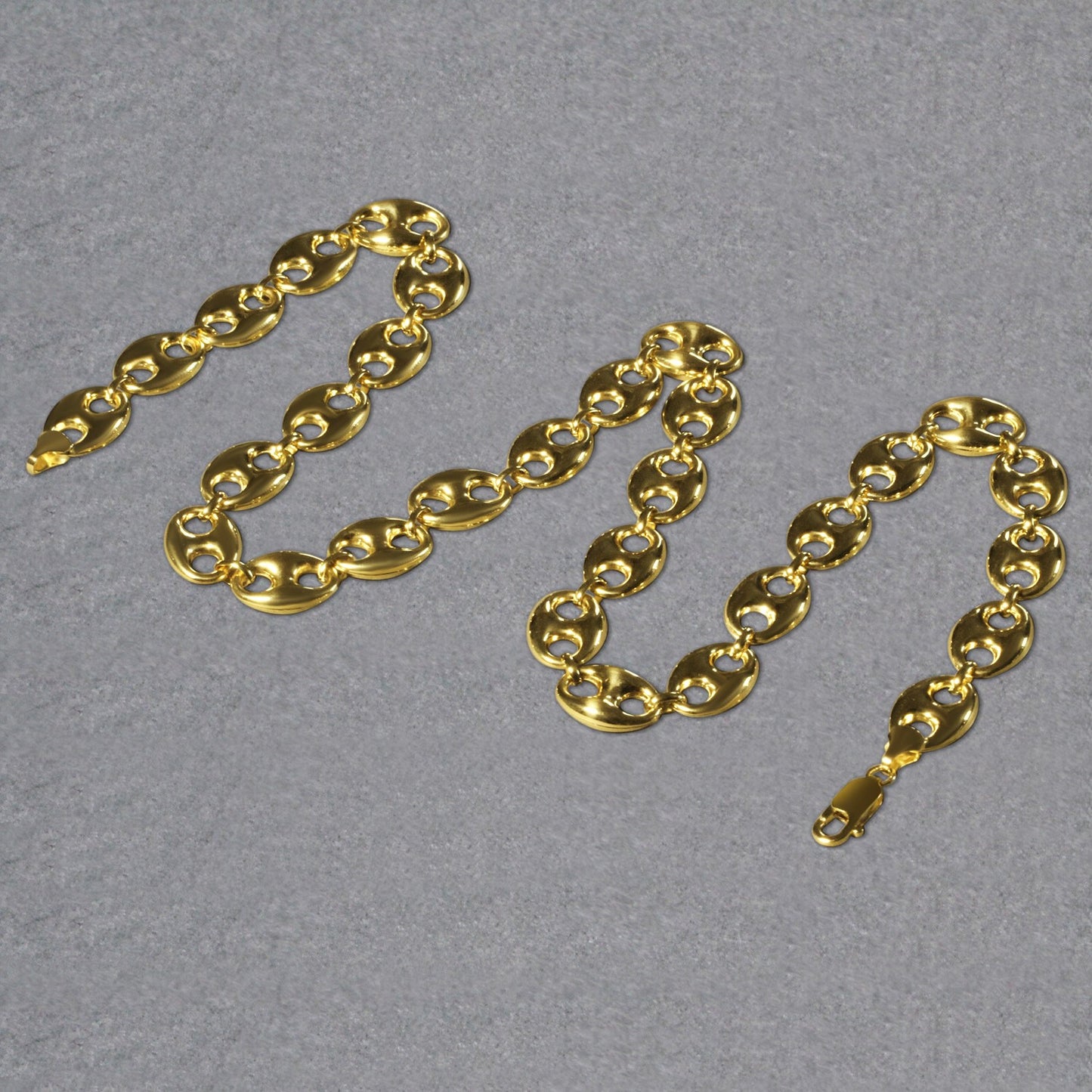 14k Yellow Gold Puffed Mariner Link Chain (11.00 mm)-5