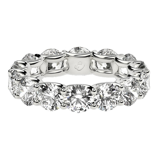Round Cut Lab Grown Diamond Eternity Ring in 14k White Gold (6 cttw FG/VS2)-1