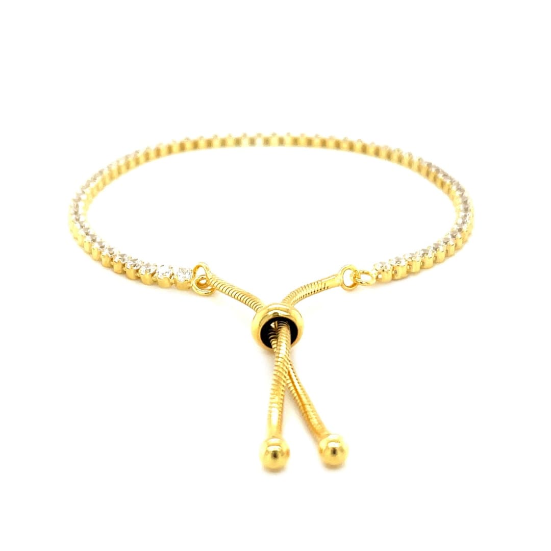 Adjustable Tennis Style Bracelet with Cubic Zirconia in Sterling Silver | Richard Cannon