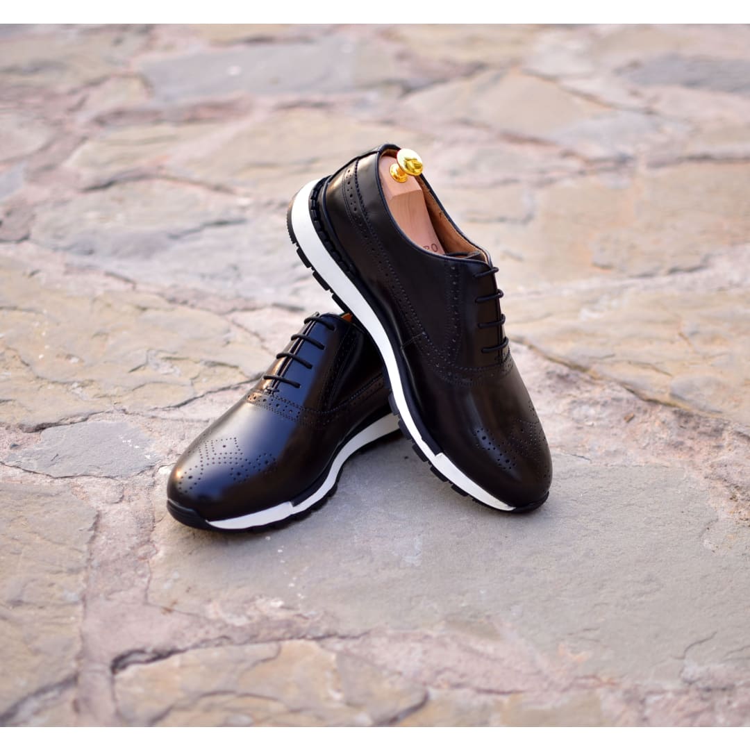 Archie II - Black Leather Sneakers | Barismil