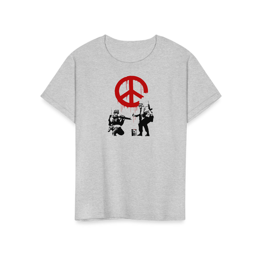 Banksy - Soldiers Painting Peace Symbol 2006 Artwork T-Shirt-10