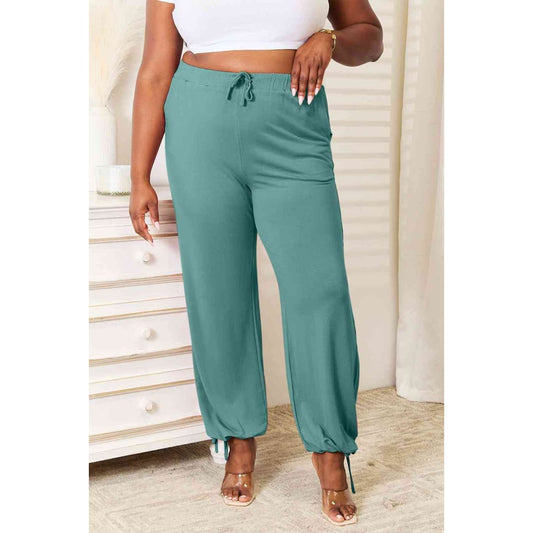 Basic Bae Full Size Soft Rayon Drawstring Waist Pants with Pockets | The Urban Clothing
