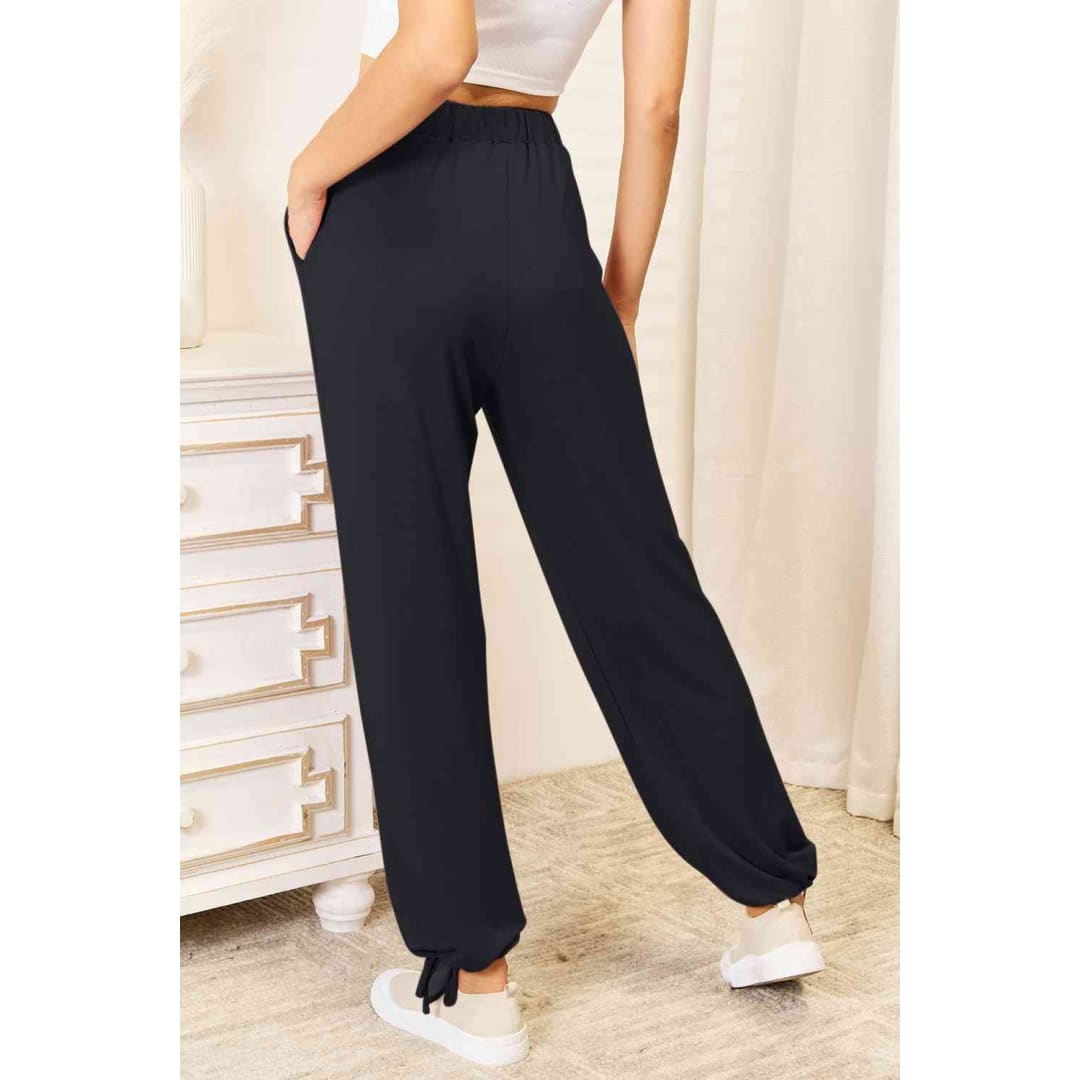 Basic Bae Full Size Soft Rayon Drawstring Waist Pants with Pockets | The Urban Clothing