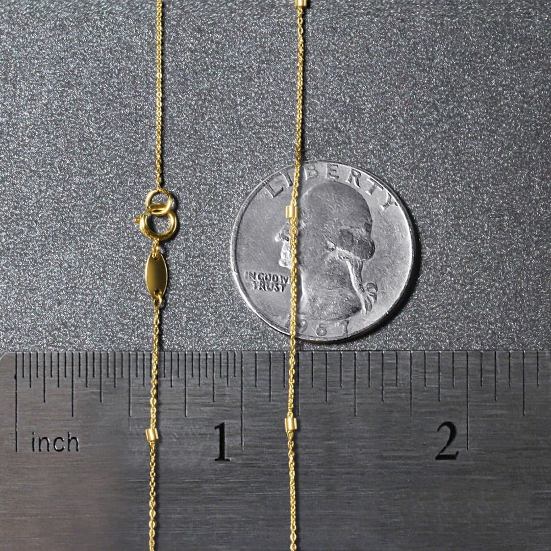 Bead Links Pendant Chain in 14k Yellow Gold (1.5mm) | Richard Cannon Jewelry
