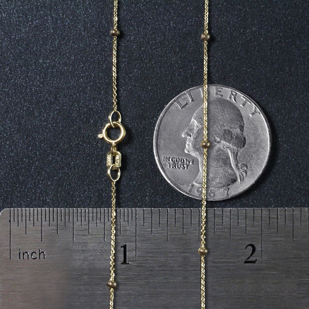 Bead Links Saturn Chain in 14k Yellow Gold (3.5mm) | Richard Cannon Jewelry