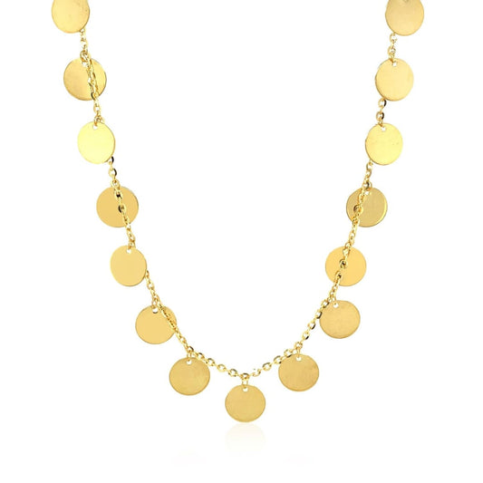 Choker Necklace with Polished Discs in 14k Yellow Gold | Richard Cannon Jewelry