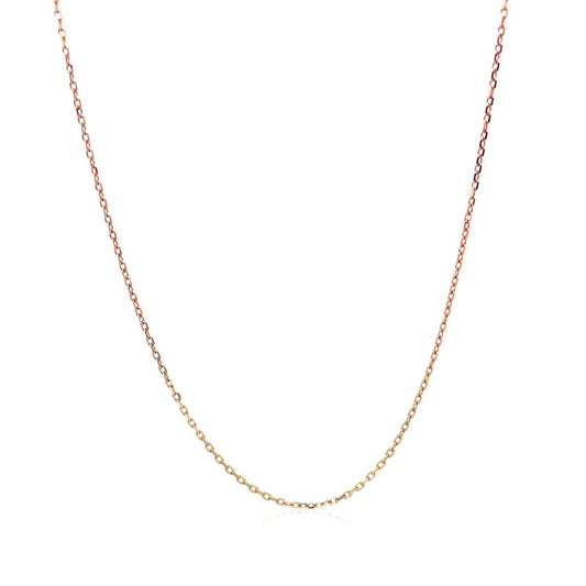 Diamond Cut Cable Link Chain in 14k Rose Gold (0.8 mm) | Richard Cannon Jewelry