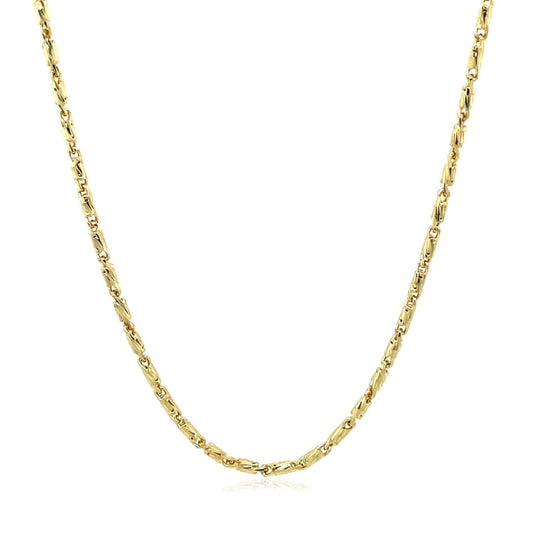 Diamond Cut Fancy Links Pendant Chain in 14k Yellow Gold (1.5mm) | Richard Cannon Jewelry