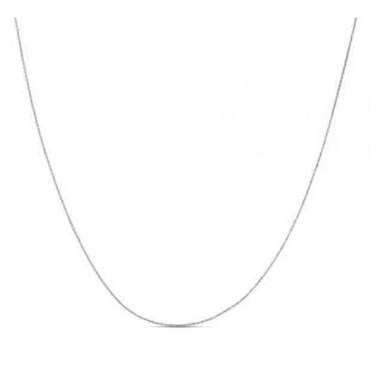 Double Extendable Diamond Cut Cable Chain in 14k White Gold (0.80mm) | Richard Cannon