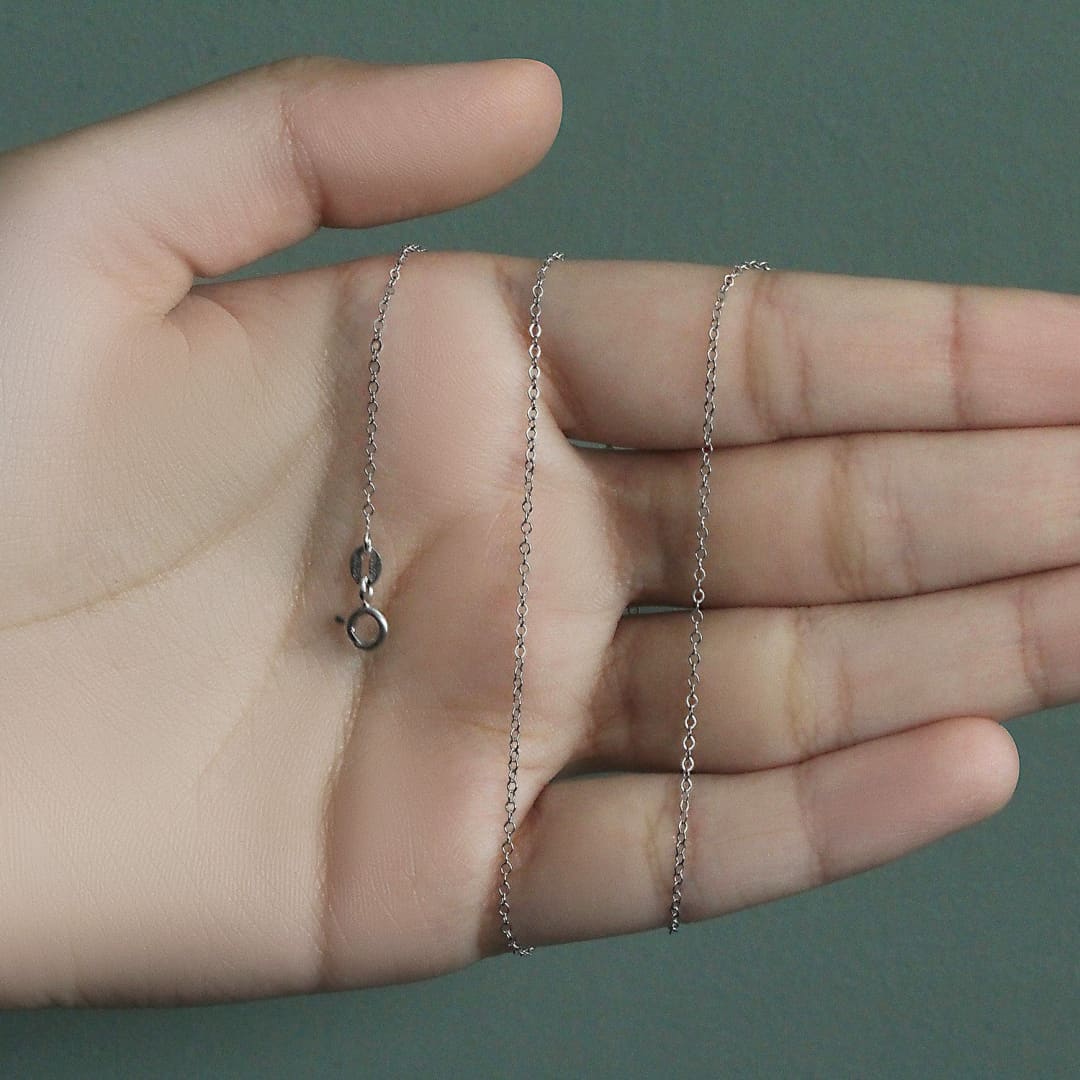 Double Extendable Piatto Chain in 14k White Gold (1.2mm) | Richard Cannon Jewelry