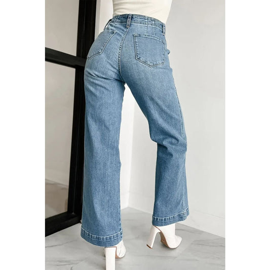 Dusk Blue Wash Straight Loose Leg Jeans | Fashionfitz