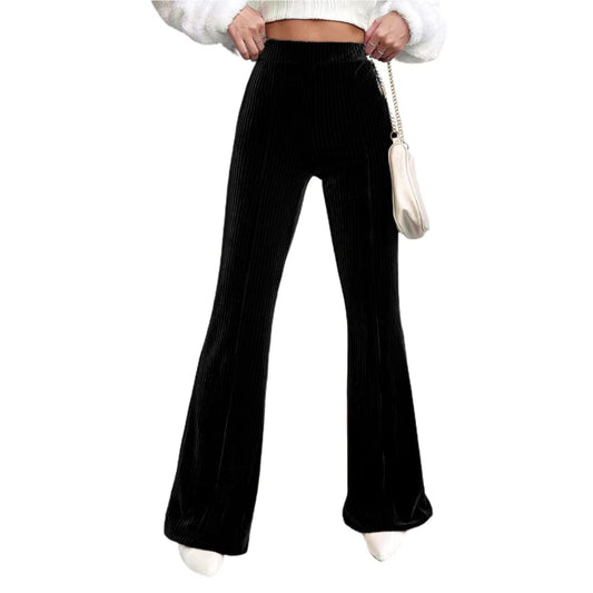 Solid Color High Waist Flare Corduroy Pants | The Urban Clothing Shop™