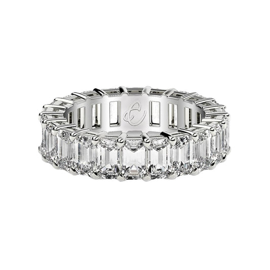 Emerald Cut Lab Grown Diamond Eternity Ring in 14k White Gold (2 cttw FG/VS2) | Richard
