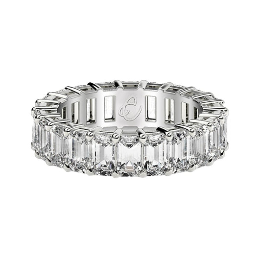 Emerald Cut Lab Grown Diamond Eternity Ring in 14k White Gold (3 cttw FG/VS2) | Richard
