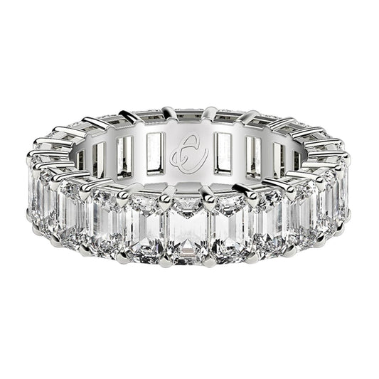 Emerald Cut Lab Grown Diamond Eternity Ring in 14k White Gold (5 cttw FG/VS2) | Richard