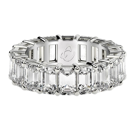 Emerald Cut Lab Grown Diamond Eternity Ring in 14k White Gold (8 cttw FG/VS2) | Richard