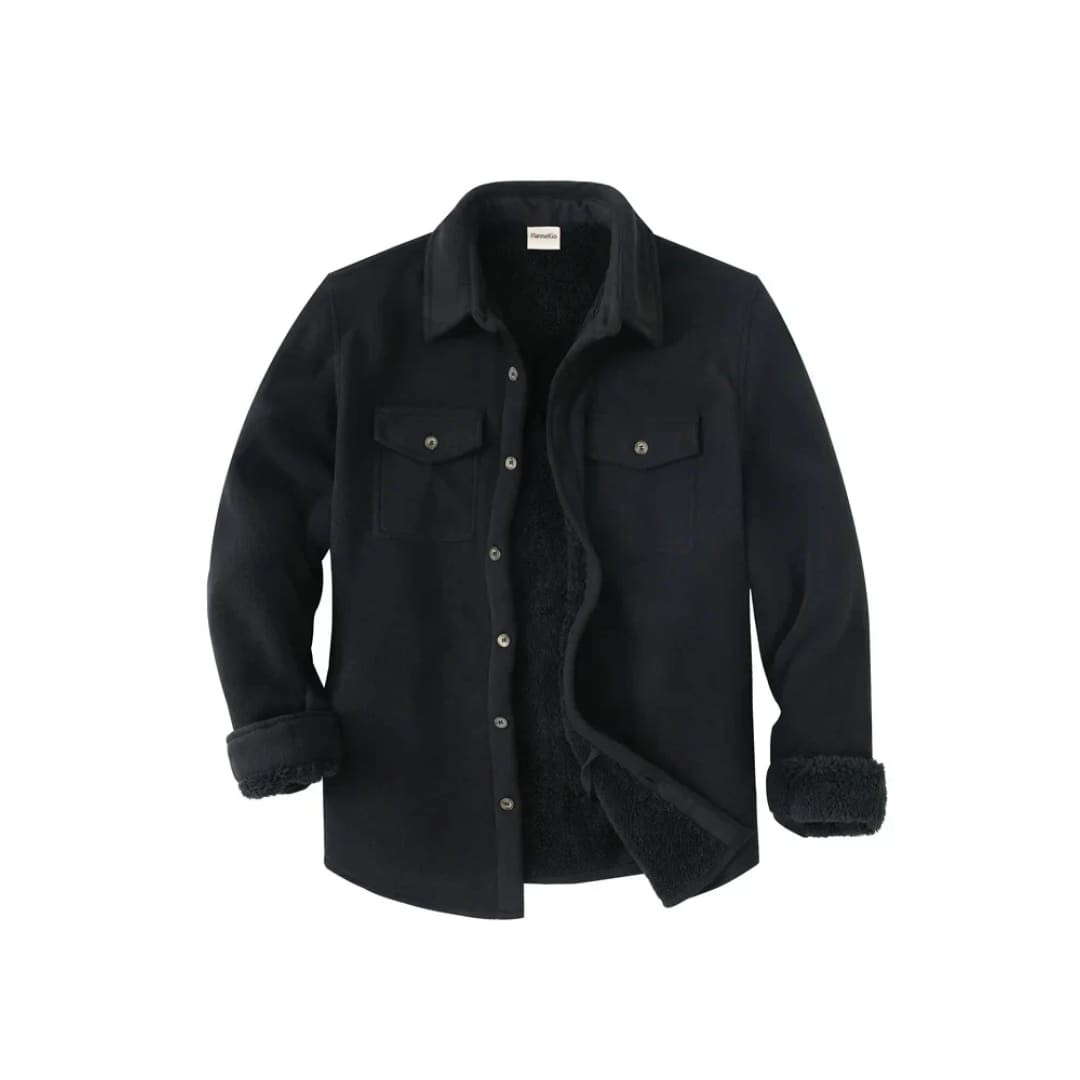 FlannelGo Men’s Warm Sherpa Lined Plaid Shirt Jacket (Sherpa Lined Throughout) | FlannelGo