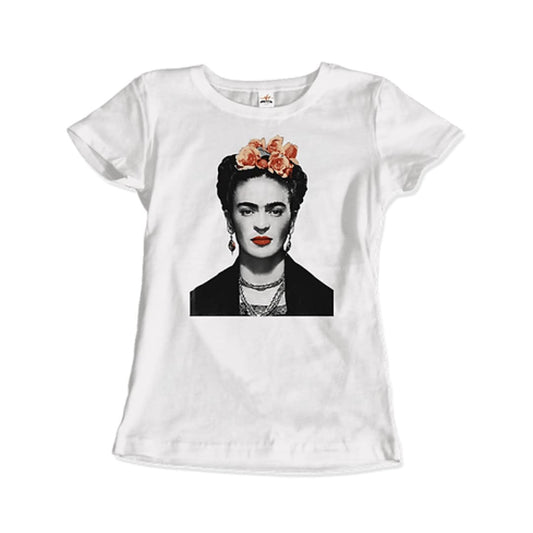 Frida Kahlo With Flowers Poster Artwork T-Shirt | Art-O-Rama Shop
