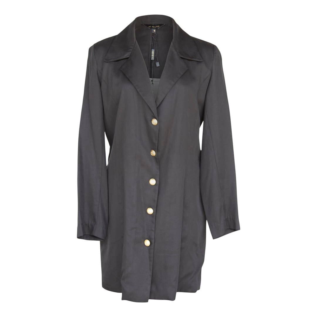 The Grace Long Blazer Dress in Black | Le Réussi