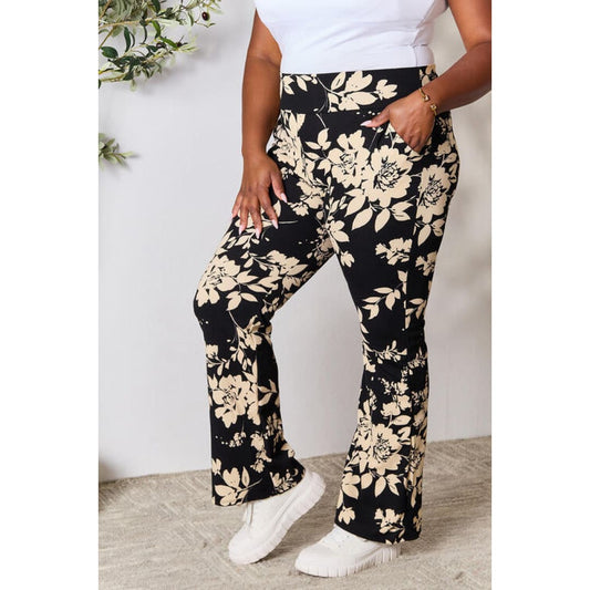 Heimish Full Size High Waist Floral Flare Pants | The Urban Clothing Shop™