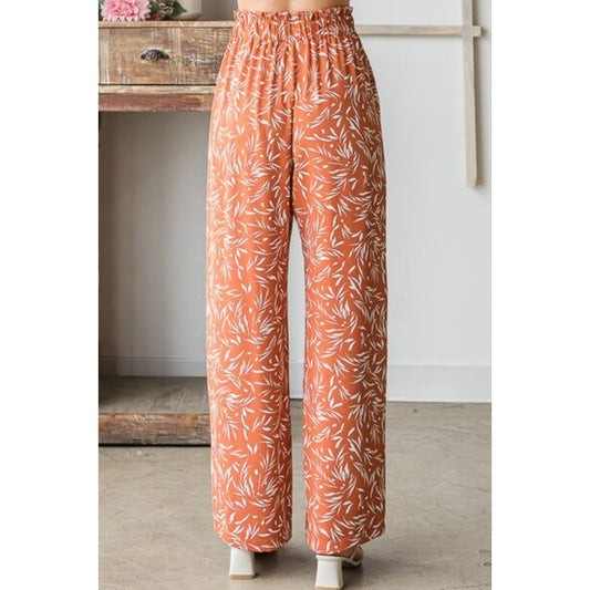 Heimish Full Size Printed Tied Straight Casual Pants | The Urban Clothing Shop™