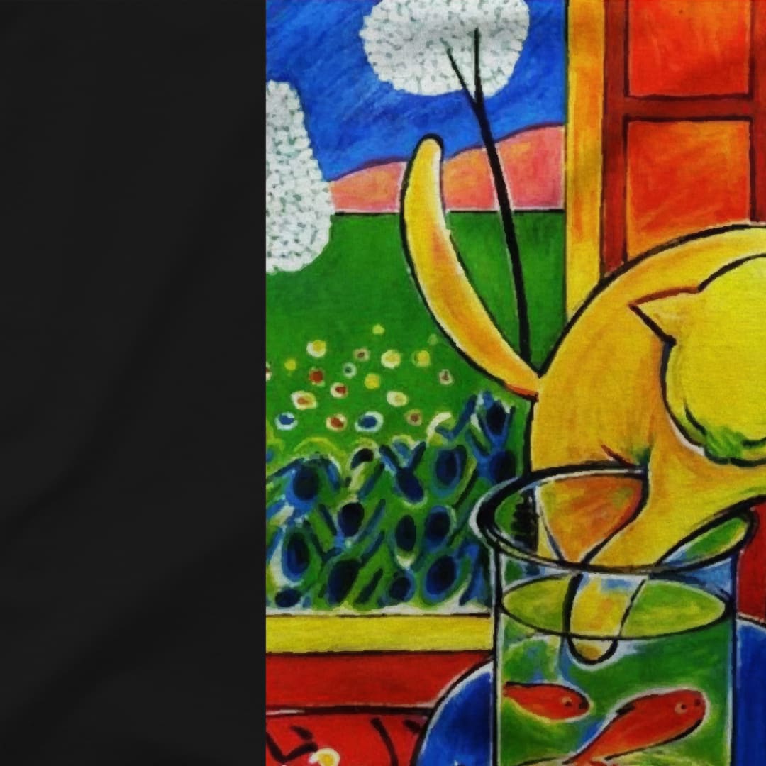 Henri Matisse the Cat With Red Fishes 1914 Artwork T-Shirt | Art-O-Rama Shop