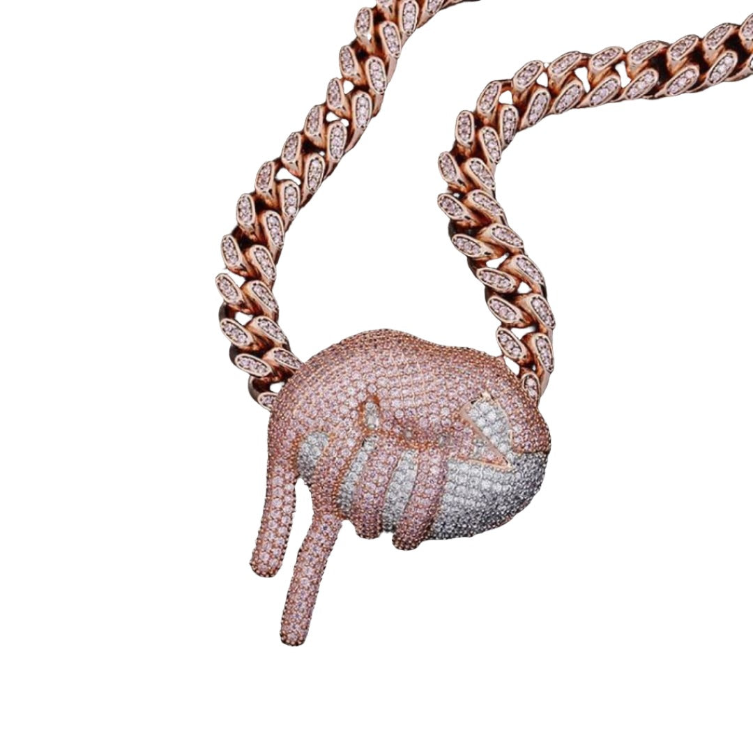 Iced Out Lip Pendant Multicolor Necklace | The Urban Clothing Shop™
