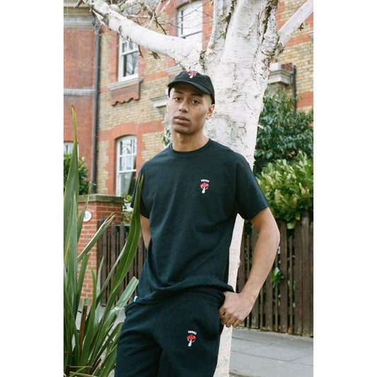 Joggers in Black with Embroidered Bro Shroom | Dreambutdonotsleep