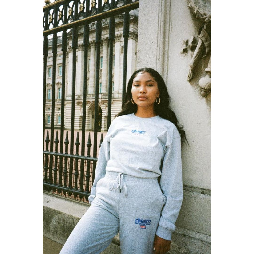 Joggers in Heather Grey with Embroidered Logo | Dreambutdonotsleep