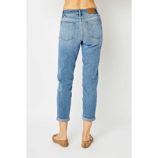 Judy Blue Full Size Cuffed Hem Slim Jeans | The Urban Clothing Shop™