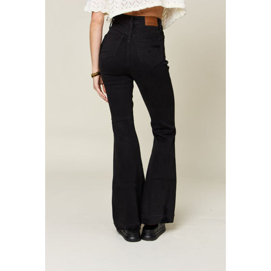 Judy Blue Full Size High Waist Distressed Flare Jeans | The Urban Clothing Shop™