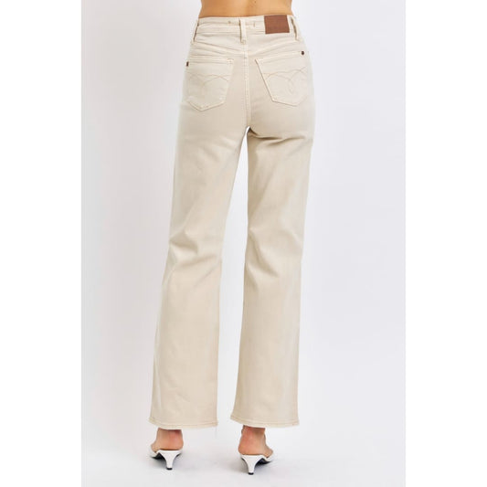 Judy Blue Full Size High Waist Distressed Wide Leg Jeans | The Urban Clothing Shop™