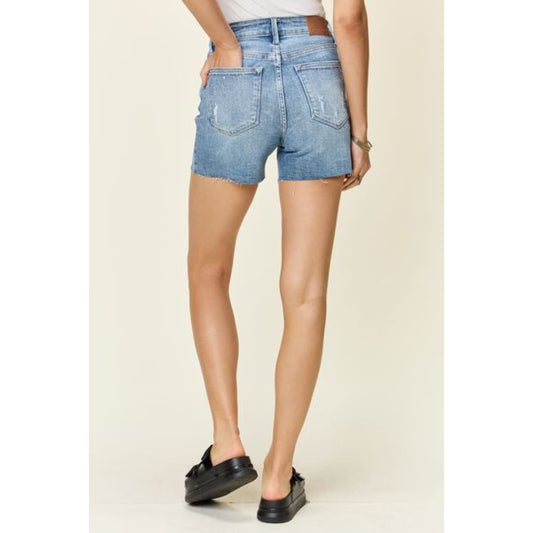 Judy Blue Full Size High Waist Rhinestone Decor Denim Shorts | The Urban Clothing Shop™