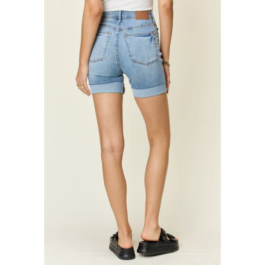 Judy Blue Full Size Tummy Control High Waist Denim Shorts | The Urban Clothing Shop™
