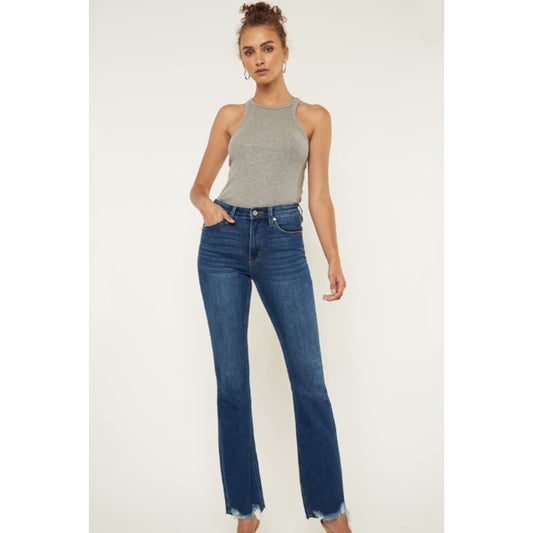 Kancan Cat’s Whiskers Raw Hem Flare Jeans | The Urban Clothing Shop™