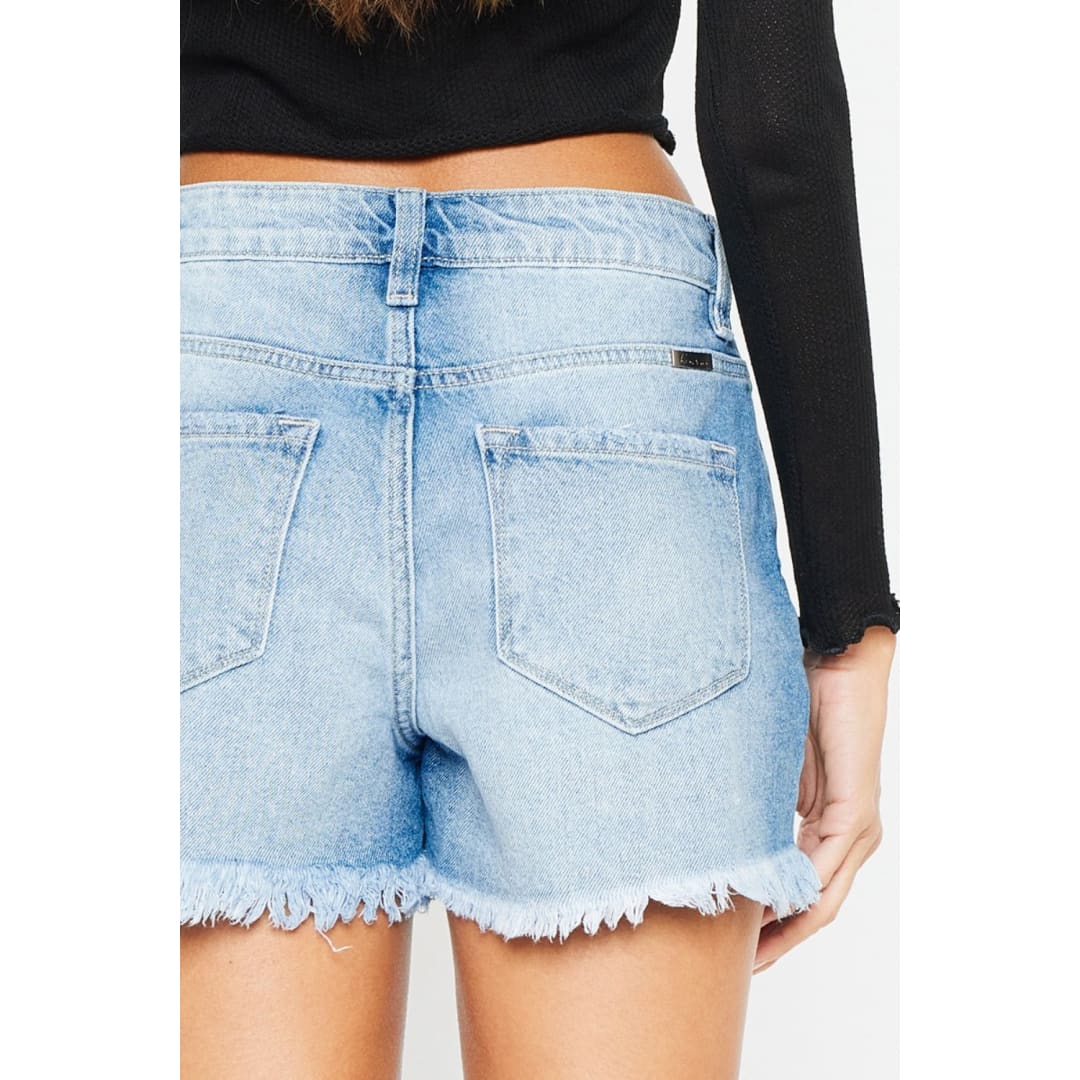 Kancan High Waist Frayed Denim Shorts | The Urban Clothing Shop™