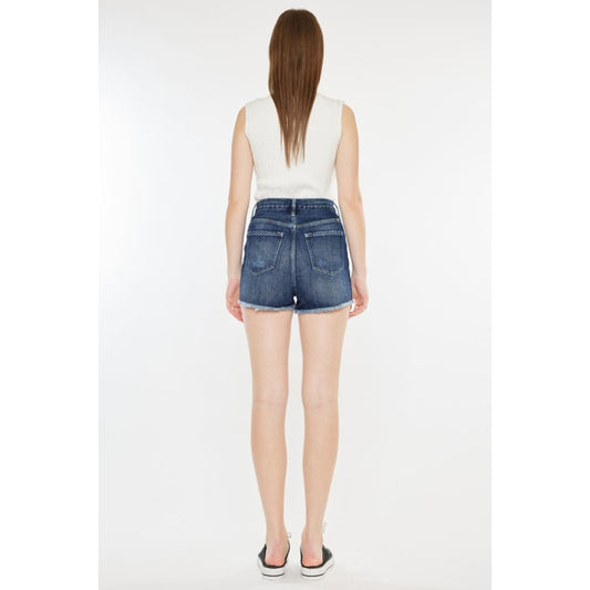 Kancan Raw Hem Button Fly Denim Shorts | The Urban Clothing Shop™