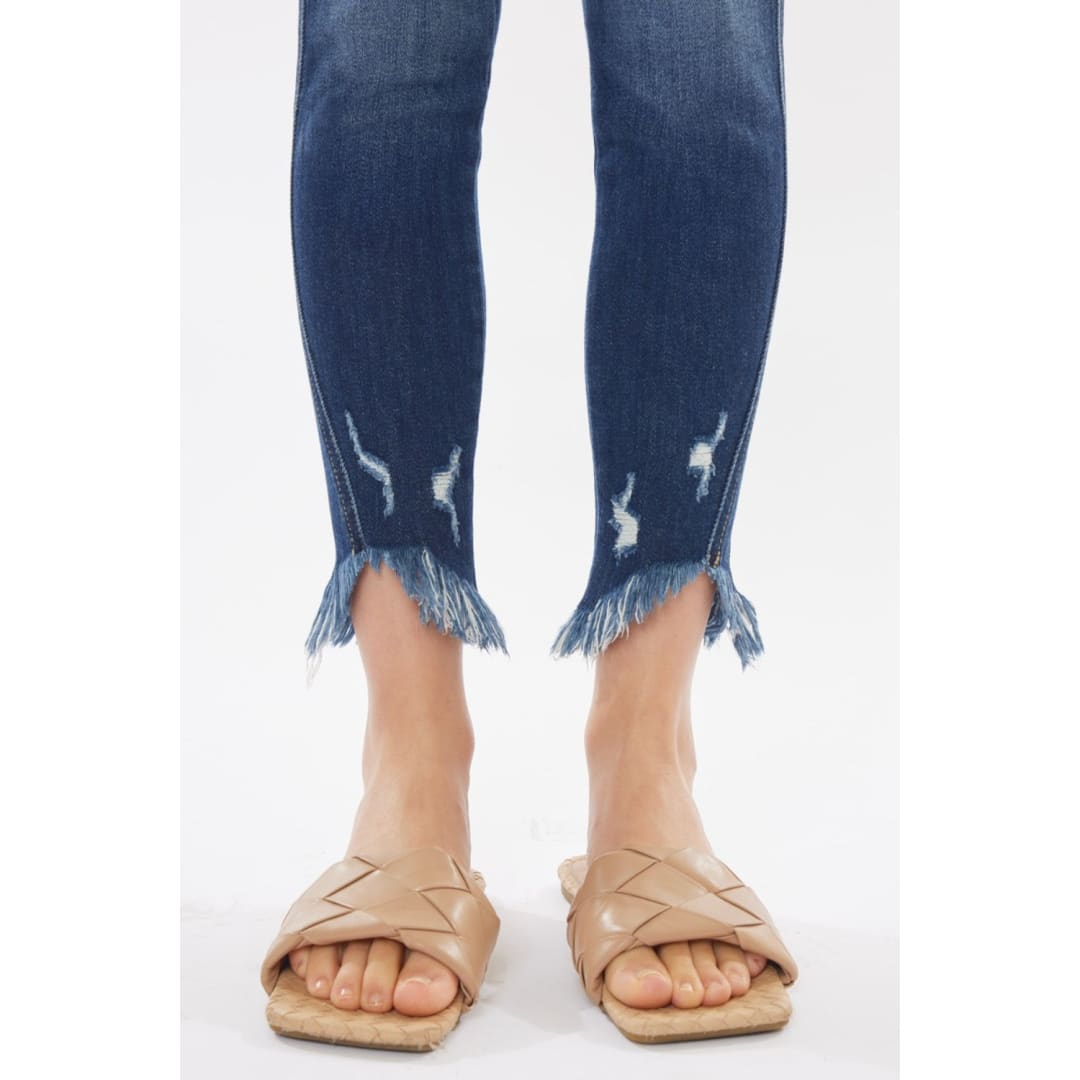 Kancan Raw Hem High Waist Cropped Jeans | The Urban Clothing Shop™