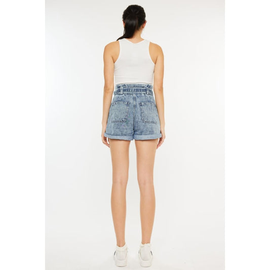 Kancan Ultra High Rise Paperbag Denim Shorts | The Urban Clothing Shop™