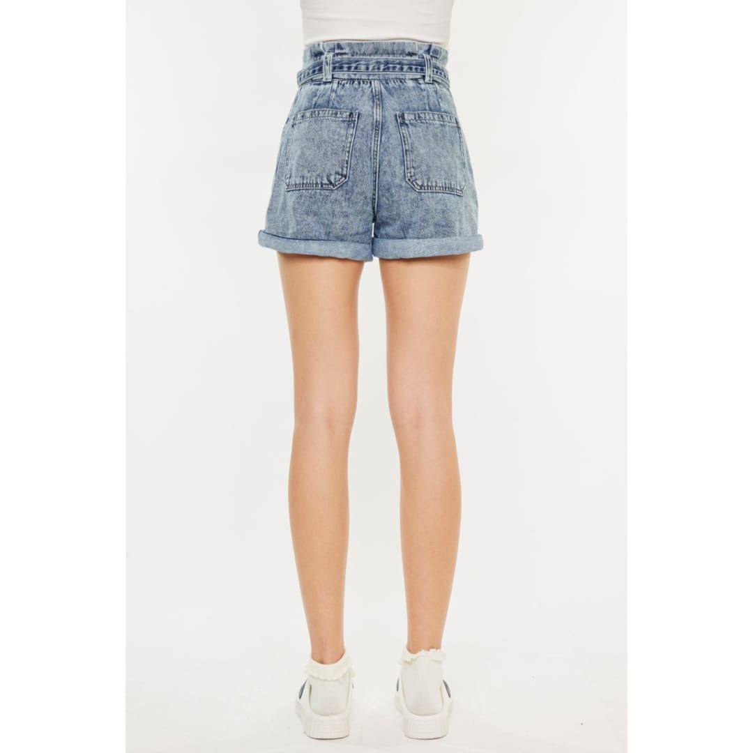 Kancan Ultra High Rise Paperbag Denim Shorts | The Urban Clothing Shop™