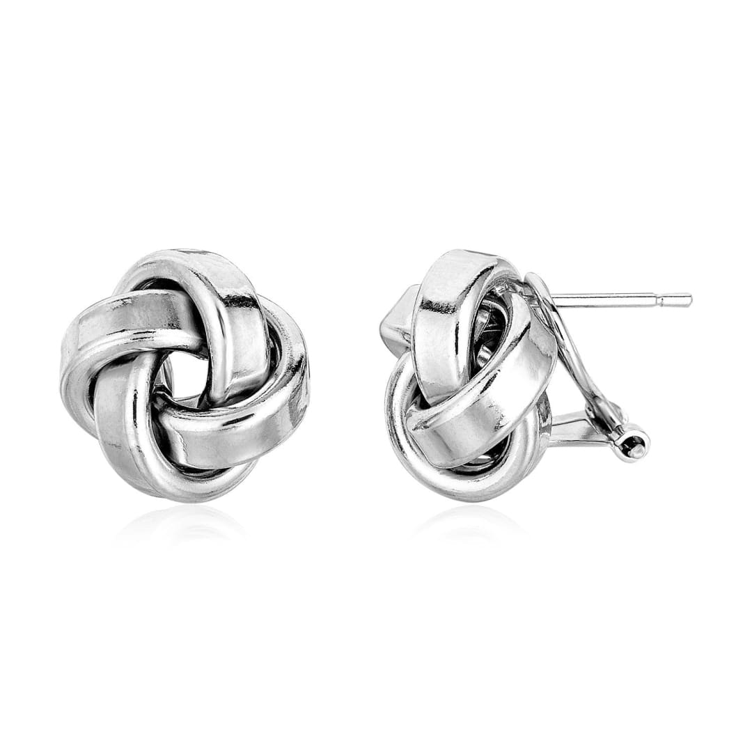 Large Sterling Silver Polished Love Knot Earrings | Richard Cannon Jewelry