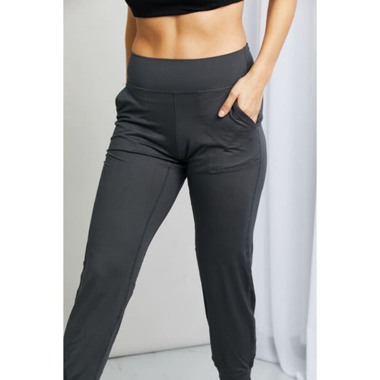 Leggings Depot Full Size Wide Waistband Cropped Joggers | The Urban Clothing Shop™