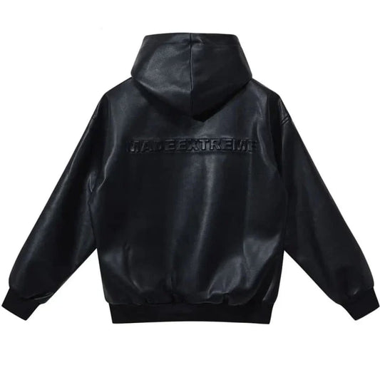 Made Extreme - Leather Letter Hoodie Jacket | The Urban Clothing Shop™