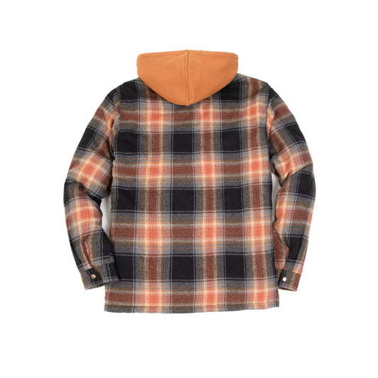 Men’s Quilted Lined Brushed Hooded Flannel Shirt Jacket,9.2Oz Fabric | FlannelGo