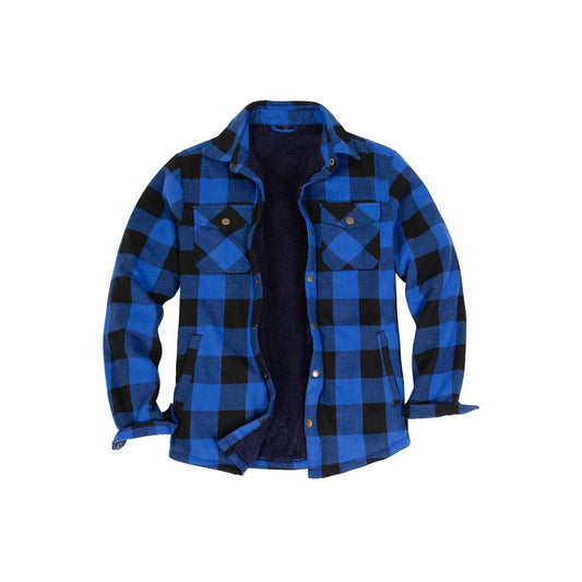 Men’s Snap Front Flannel Shirt Jacket Sherpa-Lined Plaid Shacket | FlannelGo