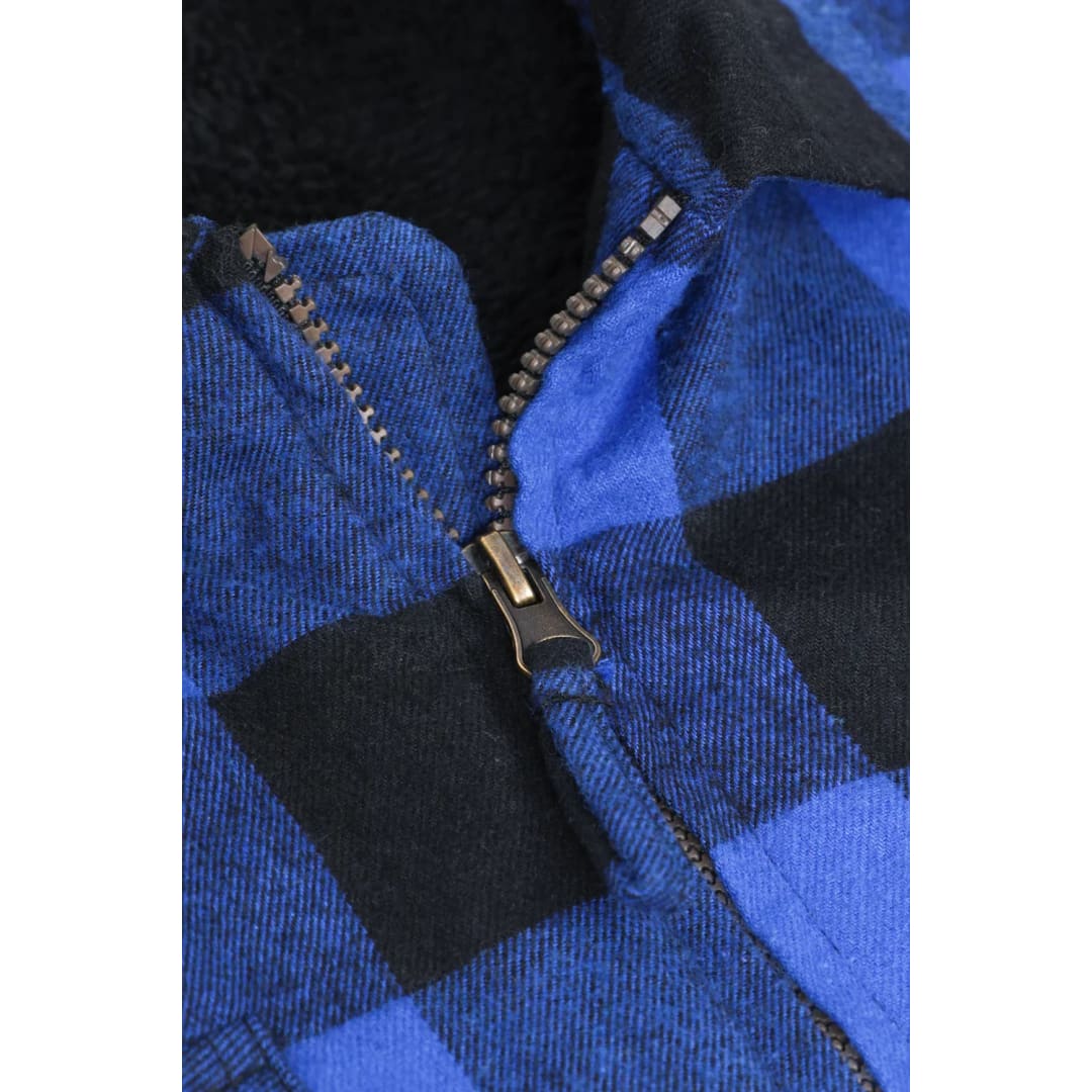 Men’s Warm Sherpa Fleece Lined Full Zip Up Plaid Flannel Shirt Jacket | FlannelGo