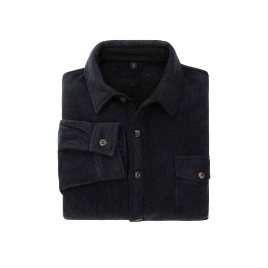 Men’s Warm Sherpa Lined Twill Fleece Shirt Jacket | FlannelGo