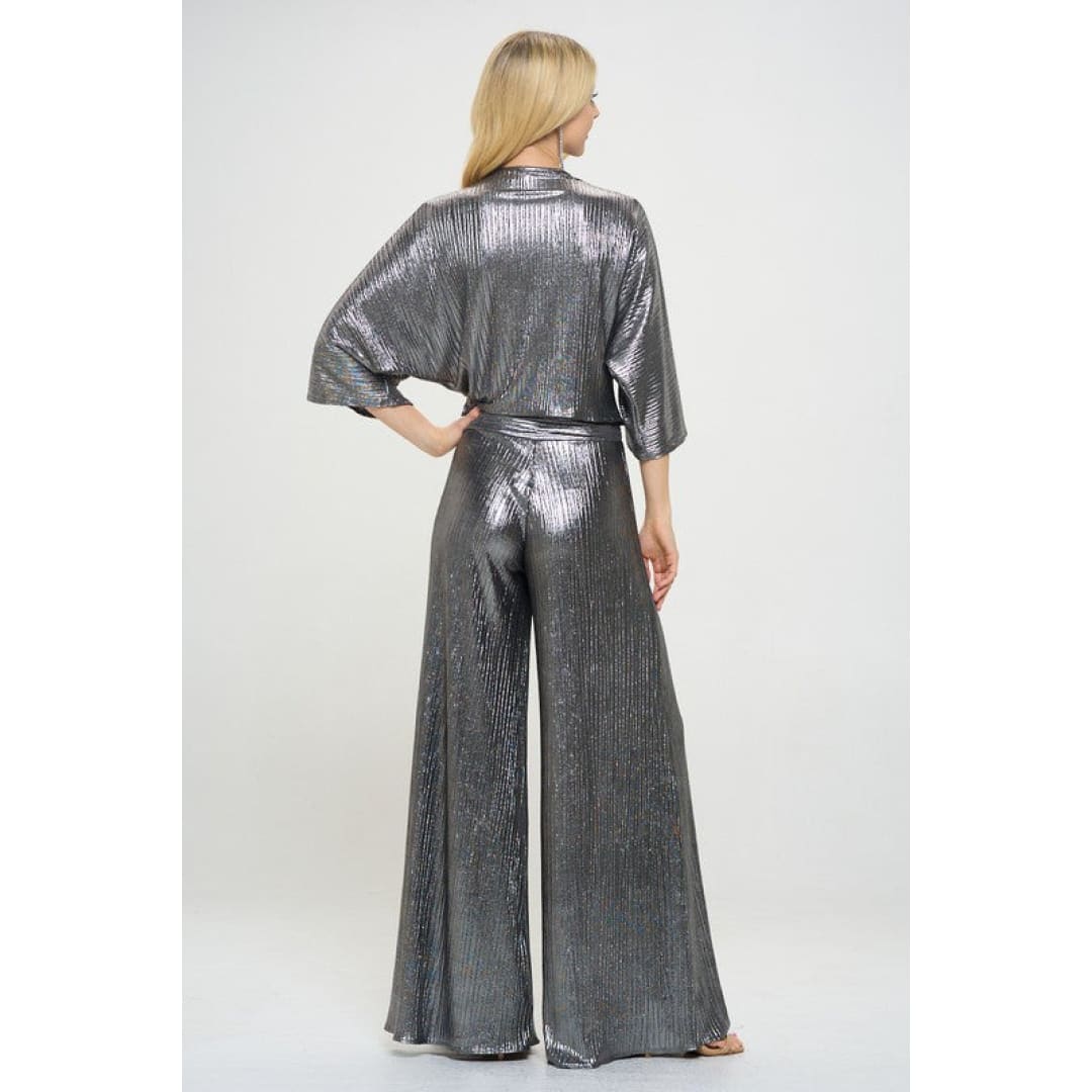Metallic Pants with Elastic Waist | The Urban Clothing Shop™
